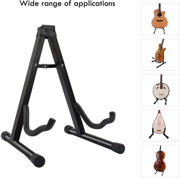 Display4top Universal Foldable A - Frame Guitar Stand,Portable Guitar Stand Holder for Acoustic,Electric Guitars,Electric Bass - Image 3