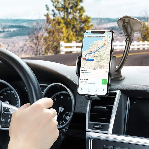 FLOVEME Car Phone Holder - Windscreen Phone Holder for Car Upgraded Long Arm Gooseneck Adjustable Car Phone Mount Compatible with iPhone 12 11 Pro Max Samsung Holder in Car - Image 2