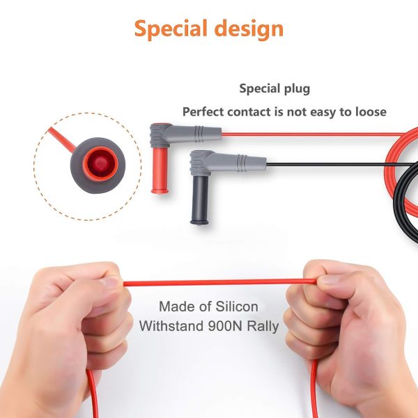 KAIWEETS KET01 Multimeter Test Leads Kit, 8 Pieces Test Lead with Alligator Clips, Needle Probe, Mini-Hooks, CAT III 1000V&CAT IV 600V, 10A for Fluke/AstroAI/INNOVA Multimeter, Voltmeter, Clamp Meter