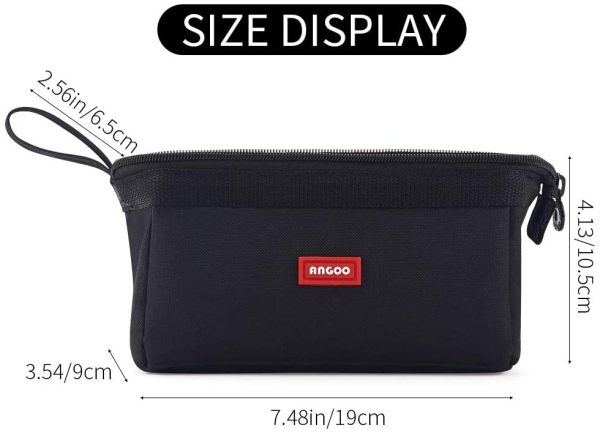 CICIMELON Pencil Case Large Capacity Pencil Pouch Pen Bag for School Teen Girl Boy Men Women (Black) - Image 5