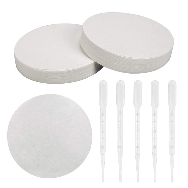 CHIFOOM 200pcs Qualitative Filter Paper,11cm 3ml Round Medium Flow Rate Filter Paper with 6pcs Disposable dropper for Laboratory Filtration Supplies - Image 4