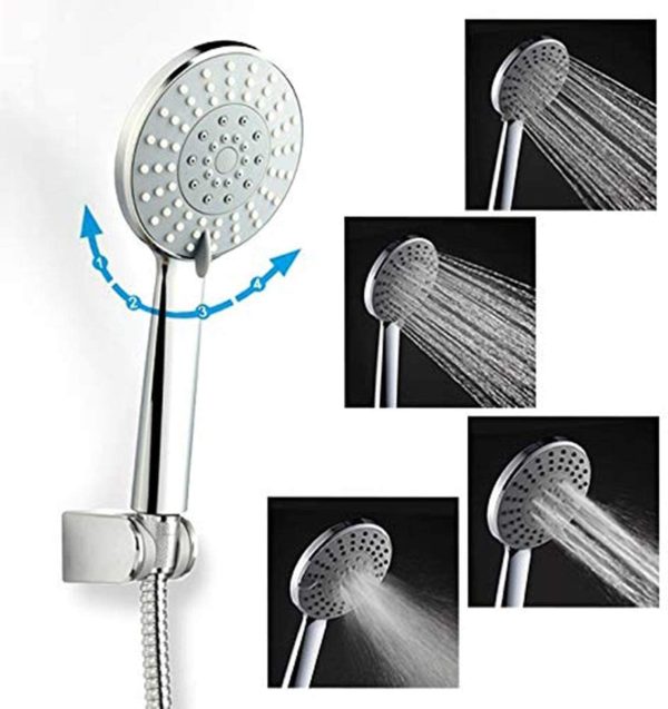 High Pressure Shower Head, Universal Handheld Shower Double Boost Pressure Design for Low Water Pressure 4 Spray - Image 6