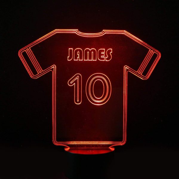 Personalised Football Shirt Night Light, Colour Changing Football Lamp For Kids Bedroom - Image 6