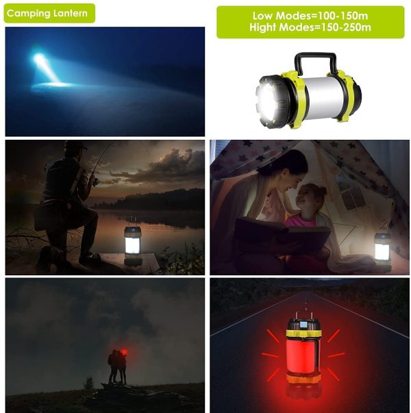 Rechargeable Led Torch, Multi-functional Camping Light, Camping Lantern with 6 Modes, Waterproof Outdoor Spotlight Searchlight Flashlight - Image 3