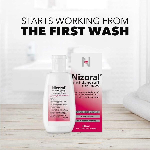 Nizoral Anti-dandruff Shampoo, Treats and Prevents Dandruff, Suitable for Dry Flaky and Itchy Scalp, Contains Ketoconazole - 60ml - Image 5