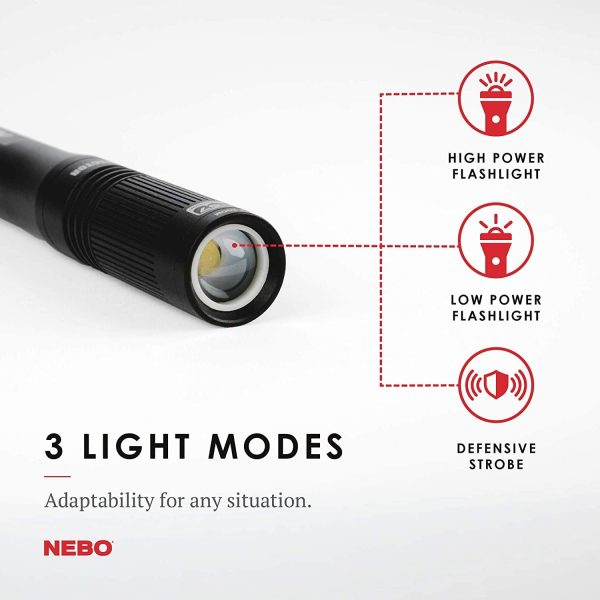 NEBO NE6737 Big Larry 2 Powerful Flashlight, Black & NB6713 Inspector Powerful Waterproof Pocket Light, Black - Image 2