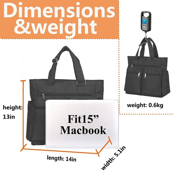 Laptop Bag Large Tote Bags 15.6" Waterproof Shoulder Bag for Work School Business Handbag - Image 3