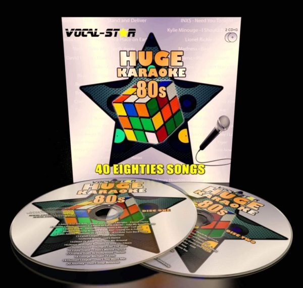 Karaoke CD Disc Set With Words - Huge Hits From the 80's 1980`s - 40 Songs 2 CDG Discs By Vocal-Star - Image 2