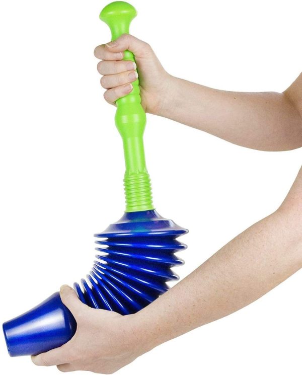 Luigi's - The World's Best Toilet Plunger | The Big, Blue & Green Unblocking Machine | Heavy Duty Unblocker with Unique Bellows Design | Clears & Unblocks All Toilets - Image 4