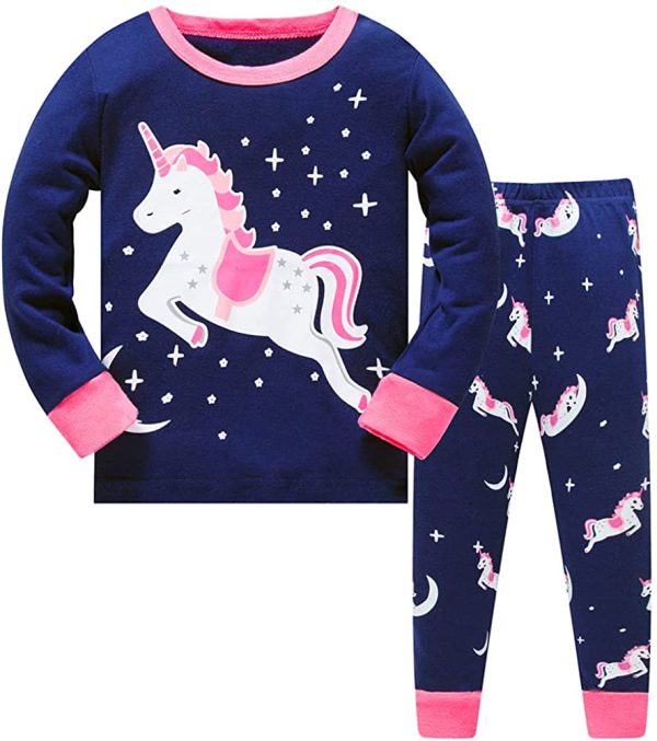 LitBud Girls Pajamas Unicorn,Sleepwears 2pcs Long Sleeves Pjs Nightwear Tops + Pants Sets Nightwear Outfits for Kids Toddler 2-10 Years - Image 5