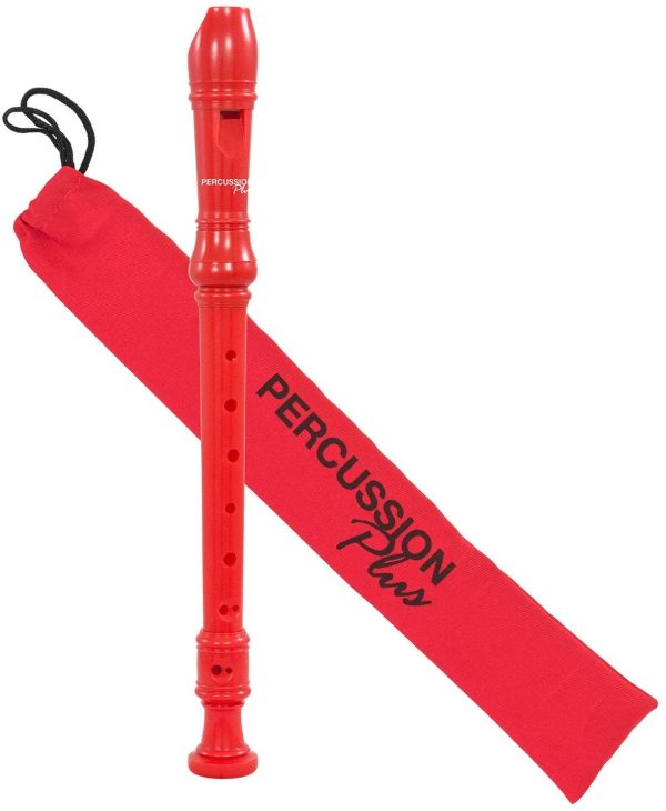 Percussion Plus PP1612 Colourful Soprano Descant Recorder - Red