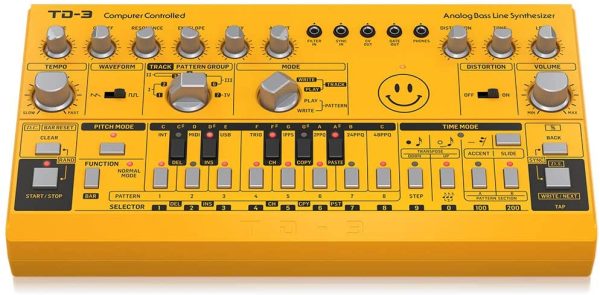 Behringer TD-3-AM Analog Bass Line Synthesizer with VCO, VCF, 16-Step Sequencer, Distortion Effects and 16-Voice Poly Chain & Stagg SMD1 1 m 5 Pin DIN Male Connector Midi Cable - Image 5