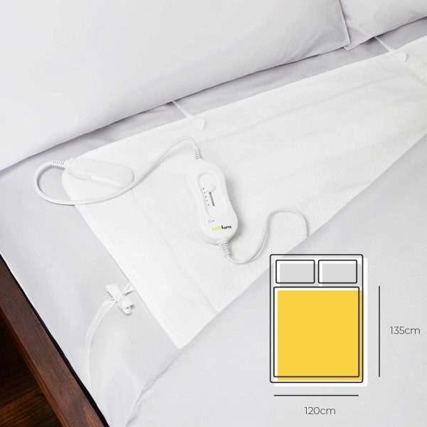 Premium Comfort Double Electric Blanket - Control with 3 Heat Settings, Polyester, White - Image 6