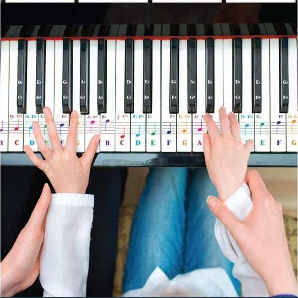 Piano Keyboard Notes Stickers for 25/49/61/54/88 Key Keyboards,Transparent Removable Music Piano Key Stickers for White and Black Keys,Keyboard Accessories for Kids Beginner Piano Practice Learning - Image 6