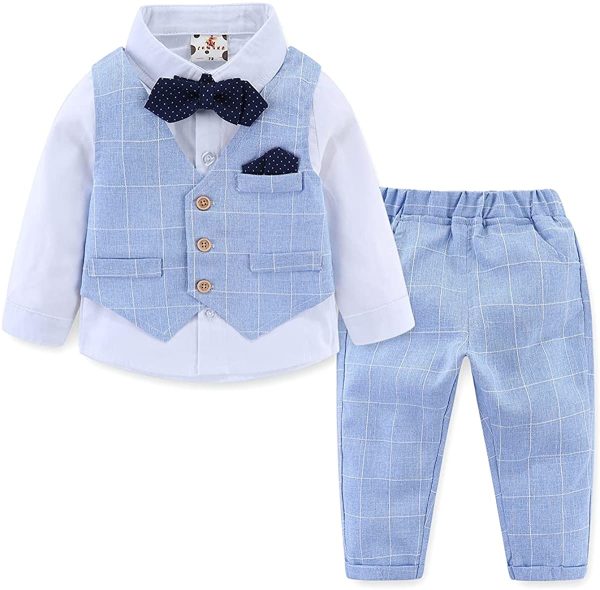 famuka Baby Boys Gentleman Suits Kids Tuxedo Clothing Set