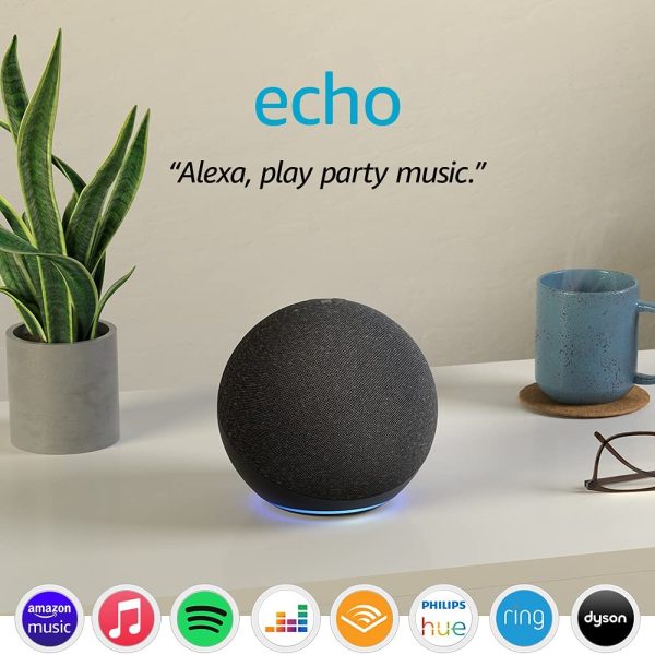 Echo (4th generation) | With premium sound, smart home hub and Alexa | Charcoal - Image 5