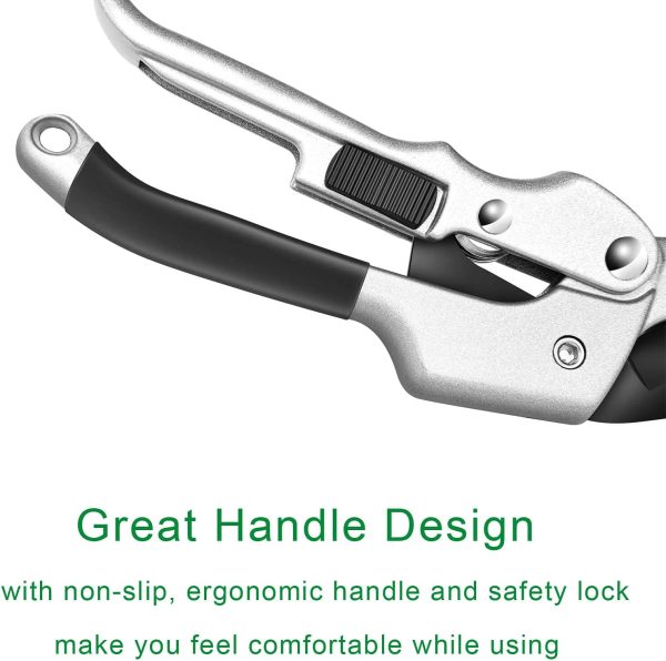 JYWYBF Garden Secateurs, Professional Pruning Shears with Sharp and Stainless Steel Blade, Non-slip Handle, Garden Scissors, Bypass Secateurs - Image 4