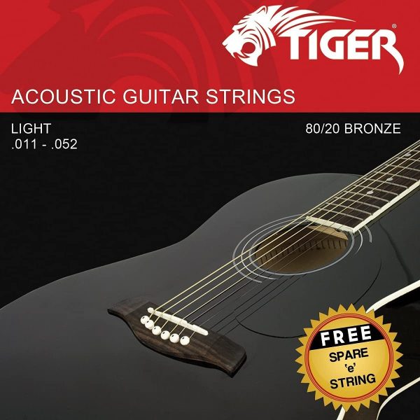 TIGER AGS-SL Acoustic Guitar Strings Super Light (.011-.052) Steel Strings for Acoustic Guitar - Image 2