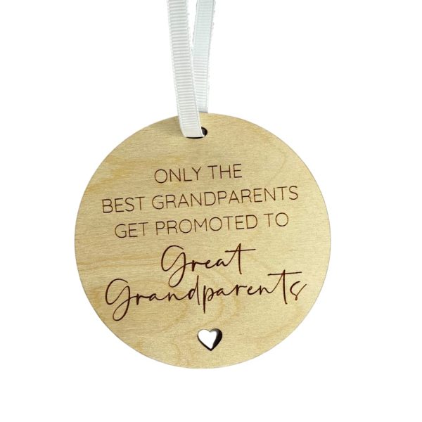 Only the Grandparents get promoted to Great Grandparents wooden engraved hanging sign, Pregnancy Announcement - Image 5