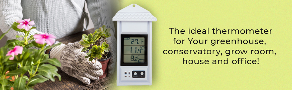 Greenhouse Thermometer LCD screen monitor temperature digital max/min for garden wall mounted