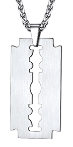 Razor Blade Dog Tag Pendant