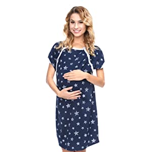 MijaCulture maletrnity nightdress stars