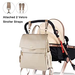 Leather Backpack Baby Nappy Changing Bag Mum Women Travel Rucksack Maternity Diaper Bag Organiser