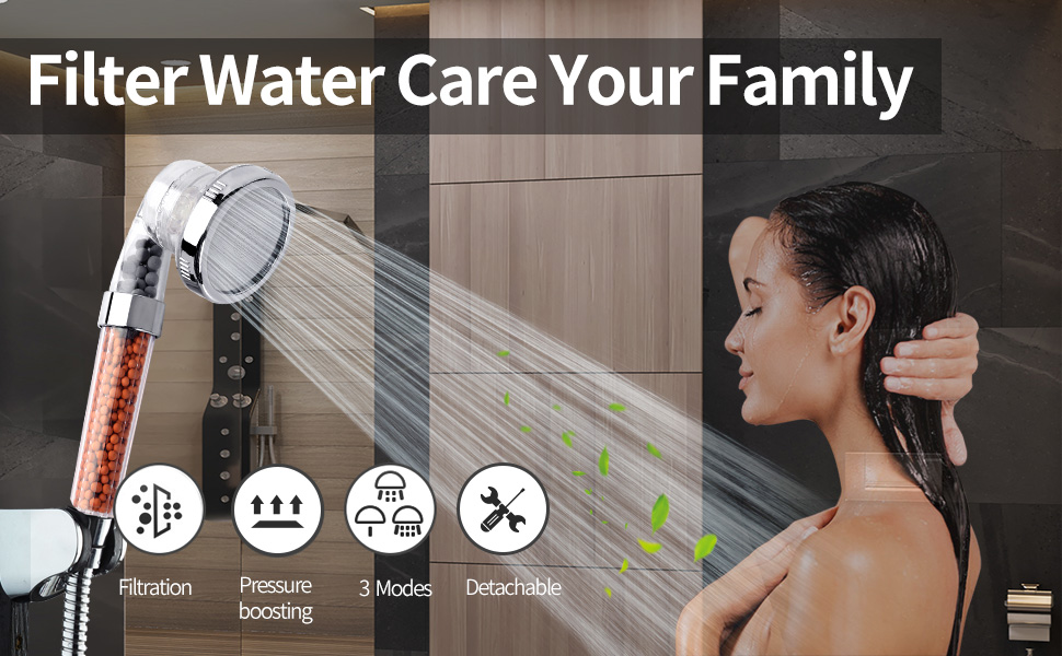 Ionic filtered shower head.