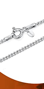 Amberta 925 Sterling Silver 1.5 mm Curb Chain Necklace 16" 18" 20" 22" 24" 28" in