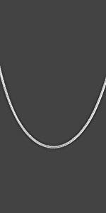 Amberta 925 Sterling Silver 1.4 mm Snake Chain Necklace