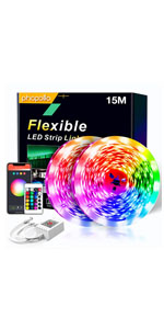 Phopollo smart led strip light 15m with remote