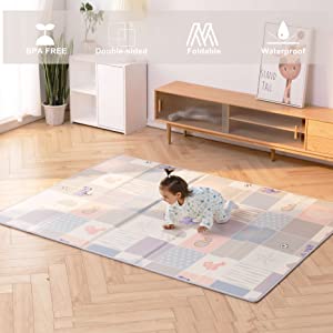 Uanlauo Baby Playmat,Crawling Mat for baby, Floor baby mat large baby playmat Play Mat for toddlers