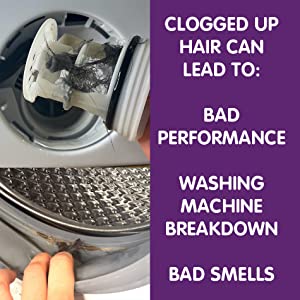 CLOGGED UP HAIR IN WASHING MACHINE BAD SMELLS