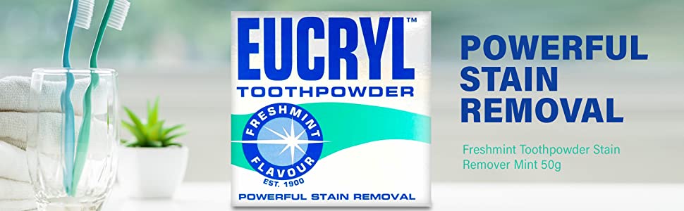 Eucryl, Toothpowder, Tooth stain remover, teeth whitening, teeth whitening powder; teeth whitener;