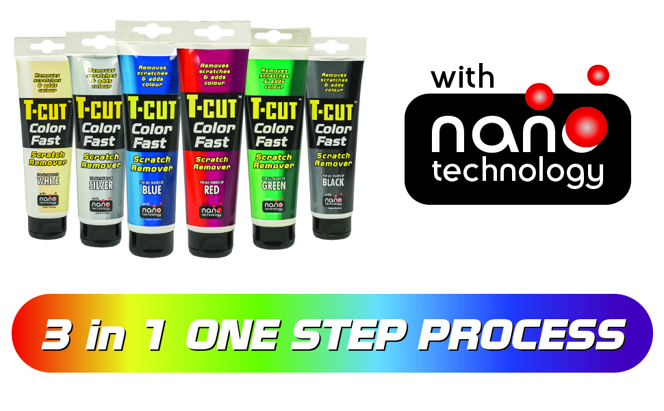 T-Cut Color Fast scratch remover product range and information.