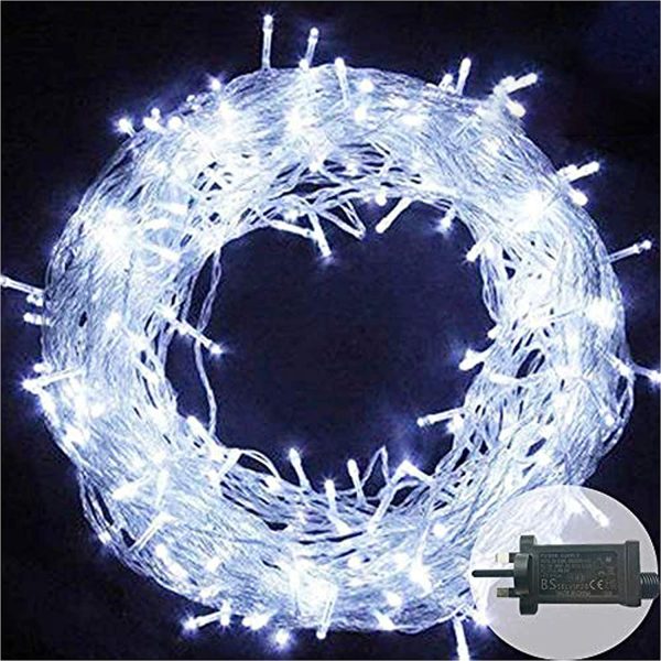 Plug in LED String Lights, 200 LED Plug Fairy Lights 66 feet 8 Modes Wire Lights Mains Powered Dissemble Firefly String Lights for Bedroom Wedding Party Indoor Decoration (Cool White) - Image 3