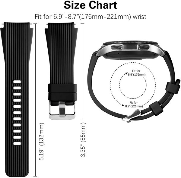 Dirrelo Strap Compatible with Samsung Galaxy Watch 3 45mm/Galaxy Watch 46mm/Huawei GT 2 46mm, 22mm Soft Silicone Sport Wrist Bands Replacement for Samsung Gear S3 Frontier for Men Women - Image 5