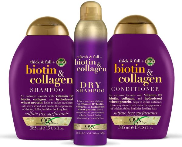 OGX Biotin & Collagen Shampoo, Conditioner and Dry Shampoo Set - Image 4