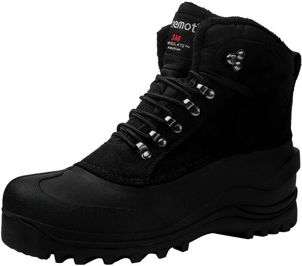 riemot Winter Waterproof Snow Boots Mens Womens,Ladies Shoes Boots for Outdoor Walking Hiking Trekking Climbing Fishing Country Mucker & Yard Boots Gardening,Fleece Lined Lace Up Ankle Support