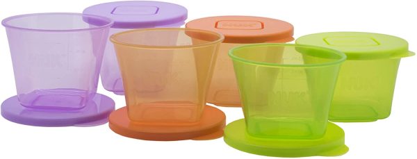 NUK Mini Ice Lolly Moulds | Great for Teething | 4 Count & Baby Stackable Food Storage Containers | Microwave & Freezer Safe | 6 Count