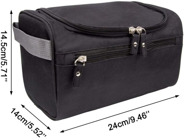 Durable Travel Wash Bag Discoball Scratch-Resistant, Waterproof, Hang Toiletries Organizer for Men Boy (Style3 Black) - Image 5