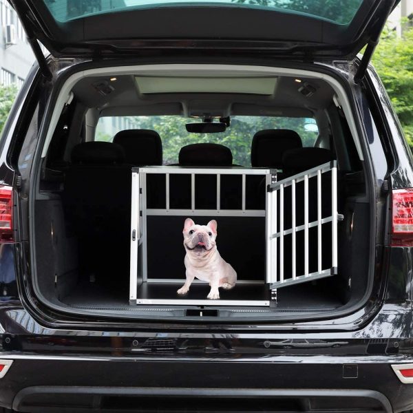 Casaria Dog Car Crate Aluminium Transport Box Boot Metal Estate Travel Pet Carrier Cage Vehicle Kennel - Image 4