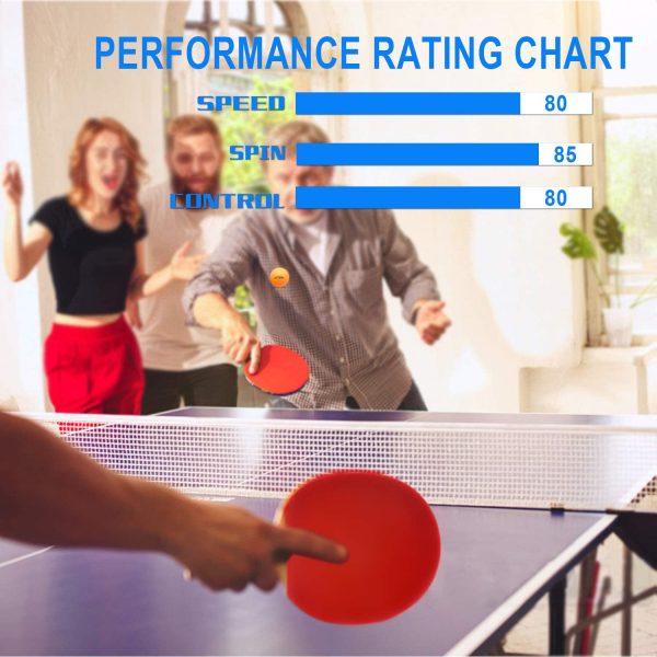 Joy.J Sport Table Tennis Bats, Pingpong Racket Set with 2 Bats and 3 Balls, TT Paddle for Home Indoor or Outdoor Play (Recreational set) - Image 5