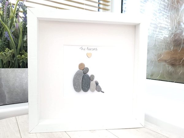 Pebble Art Picture Family And Pets Framed And Personalised Mothers Day Gift