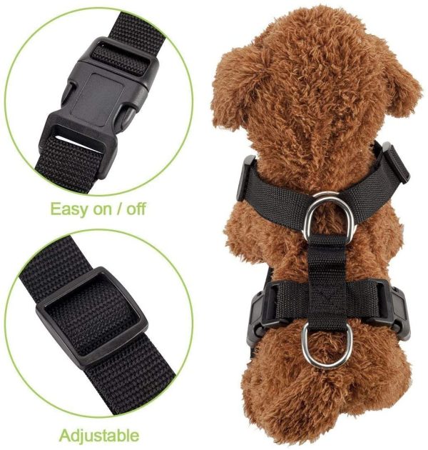 SlowTon Dog Car Harness Seatbelt Set, Pet Vest Harness with Safety Seat Belt for Trip and Daily Use Adjustable Elastic Strap and Multifunction Breathable Fabric Vest in Vehicle for Dogs - Image 2