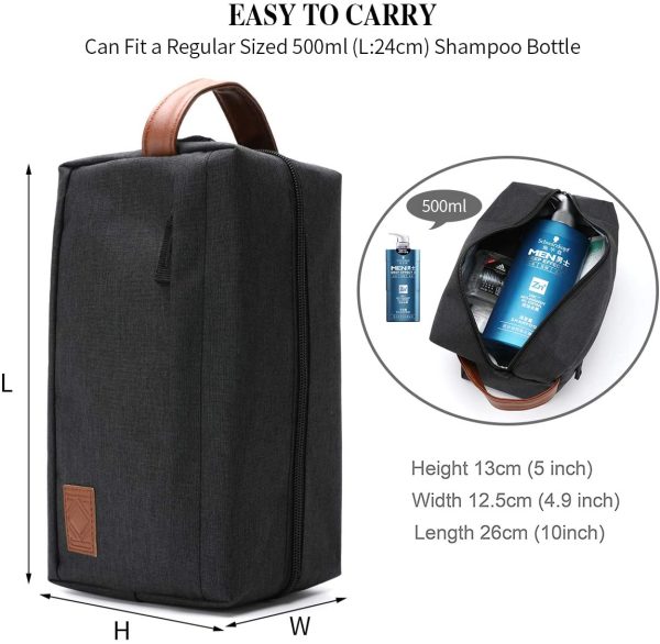 KK Water - Resistant Hanging Toiletry Travel Bag ?C Spacious Black Gym, Shaving, Make Up Bag for Men & Women - Image 3