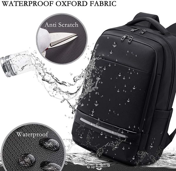 Laptop Backpack,Vodlbov 17 Inch Waterproof Business Travel Work Computer Rucksack Bag with USB Charging Port,Anti-Theft College School Bag - Image 2