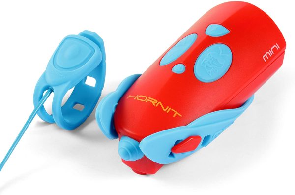 Hornit MINI Blue/Red | Bike & Scooter Horn and Light for Children and Kids| 25 Sound effects / 5 Lights - Image 5