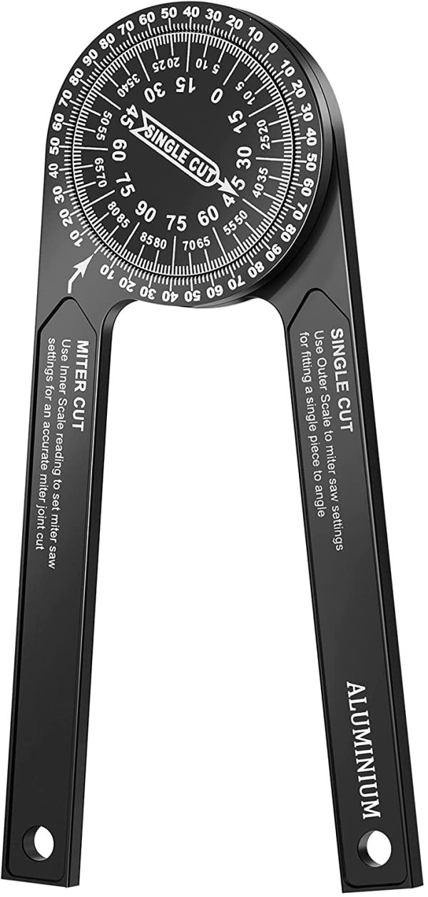 Miter Saw Protractor Angle Finder Tool, 7 Inch Aluminum Metal Professional Mitre Protractor, Miter Gauge for Inside Outside Corner, Skirting Woodworking, Crown Molding, Carpenter, Plumber - Image 6