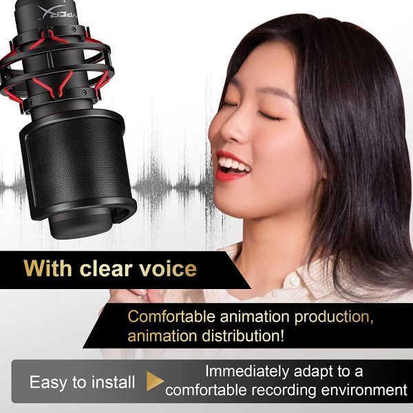 Pop Filter, Aokeo Profressional Three Layers Metal Mesh & Foam & Etamine Layer Microphone Pop Filter,Microphone Windscreen Cover,Handheld Mic Shield Mask for Vocal Recording, YouTube videos, Streaming - Image 6